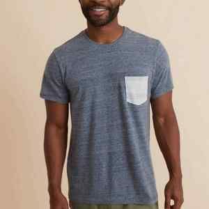 Marine Layer Signature Pocket Tee in Denim Neps Men's Size Large
